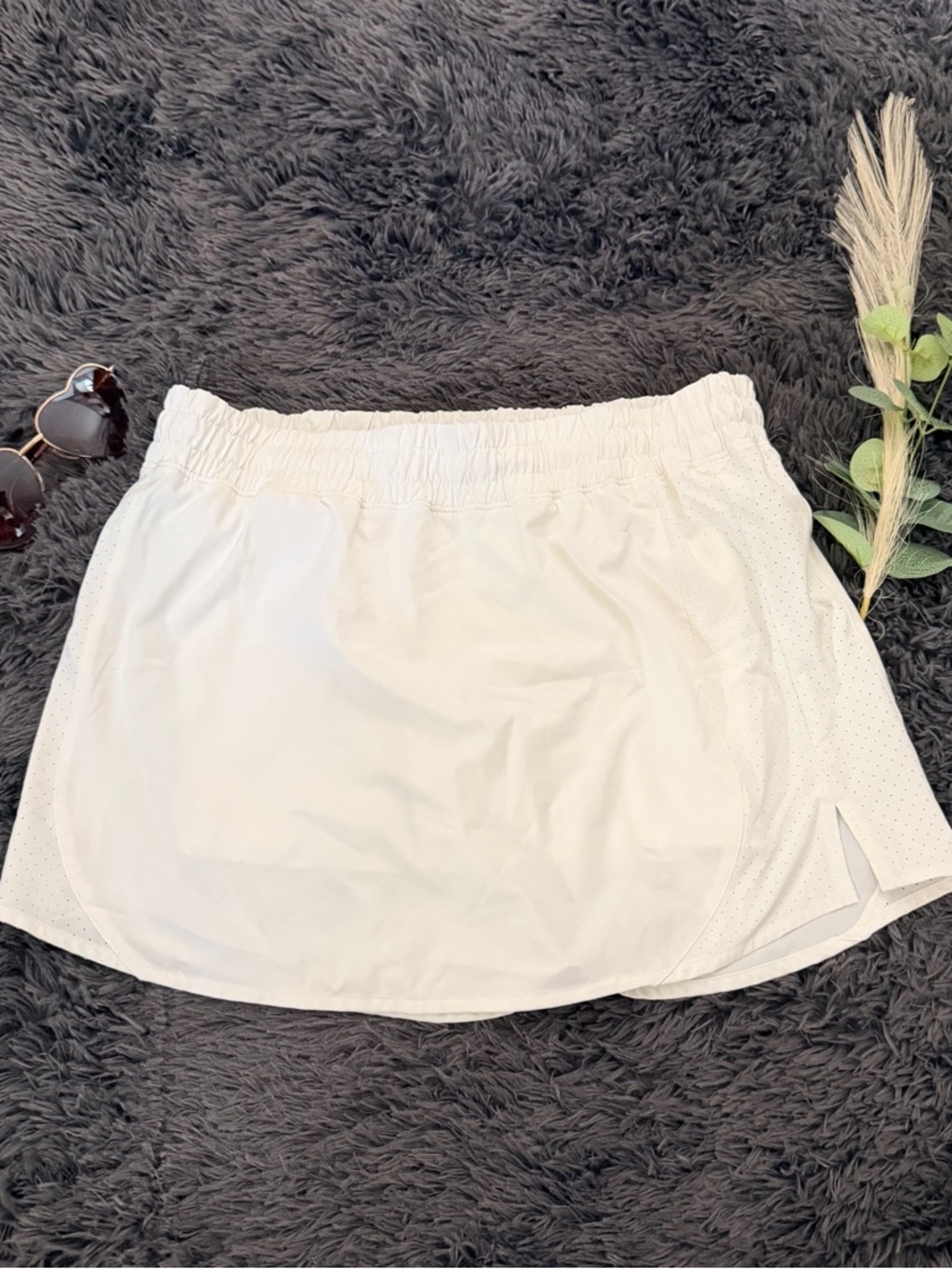 Calia White Elastic-Waist Skort with Inner Liner